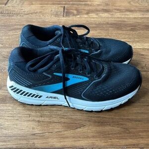 Brooks Ariel 20 Cushioned Running Shoes Black Ebony Blue Womens Size 9.5